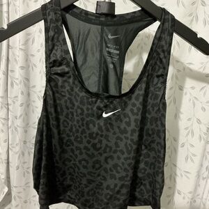 Nike Black Cheetah Print Tank Top - Cropped
